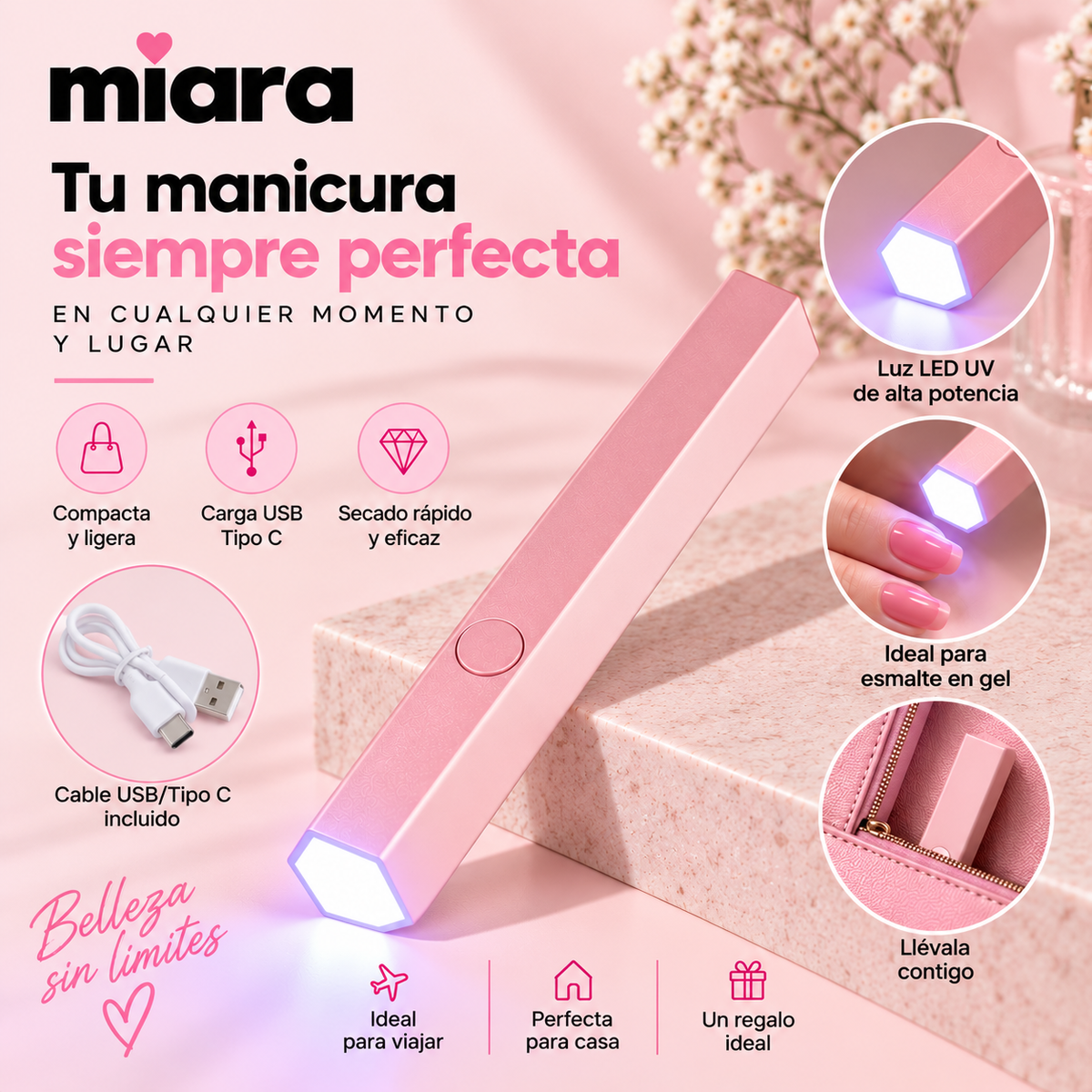 Lámpara UV/LED portátil MIARA, imagen 1