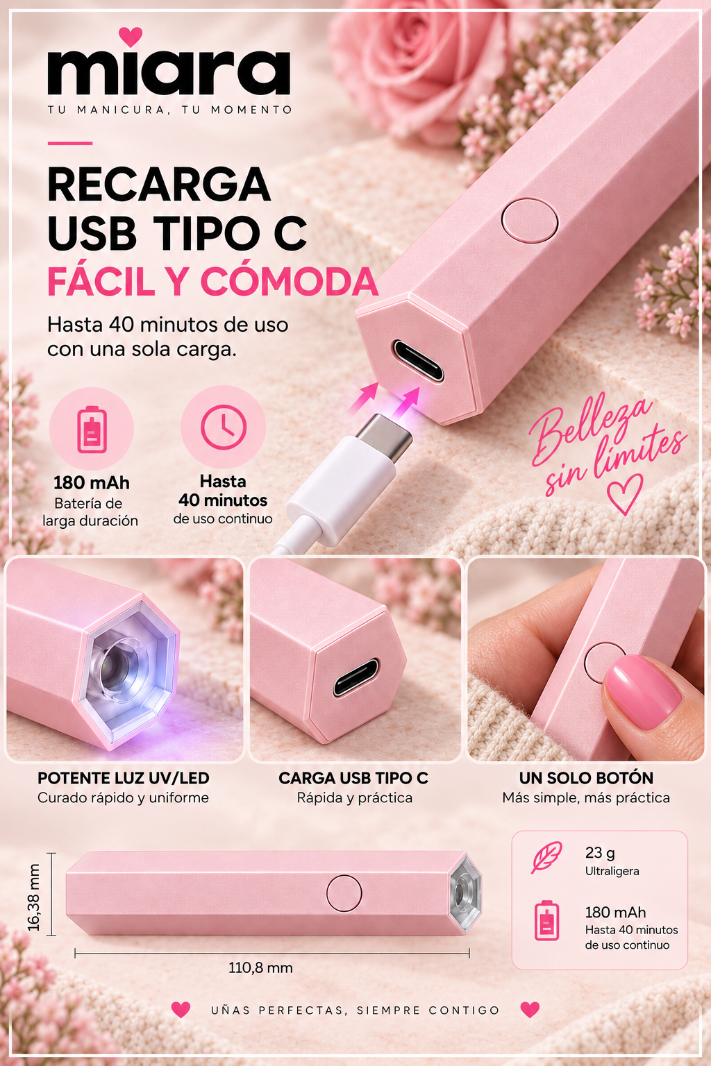 Lámpara UV/LED portátil MIARA, imagen 4